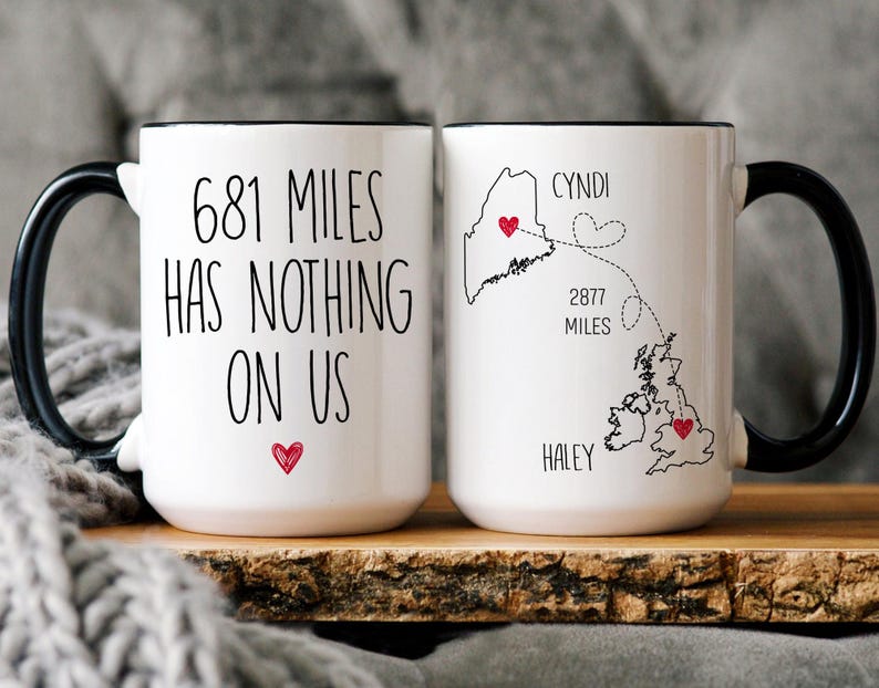 Personalized Long Distance Friendship, Custom Best Friend Mug Gift, Moving Away Gift, Gift Mother Daughter Mugs, Sister Mug Gift, BFF Gift