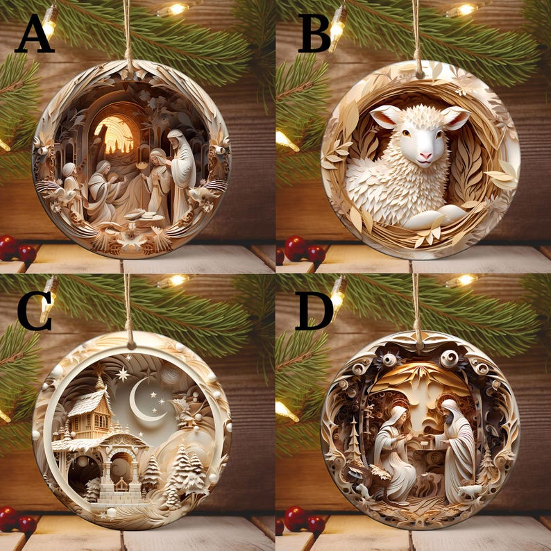 Nativity Scene Ornament, Holiday Gift Idea, Christmas Tree Decor, Religious Gift, Ornament Exchange Gift, Christian Christmas Ornament