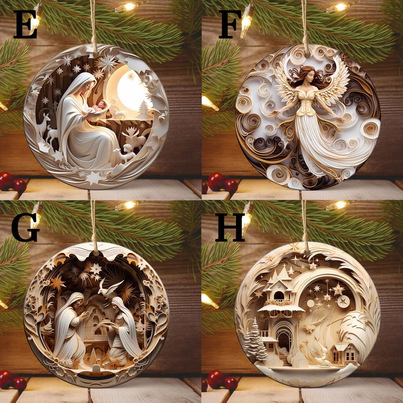 Nativity Scene Ornament, Holiday Gift Idea, Christmas Tree Decor, Religious Gift, Ornament Exchange Gift, Christian Christmas Ornament
