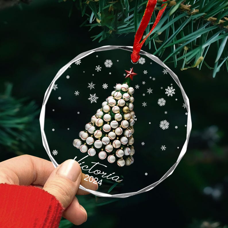 Baseball Christmas Christmas Tree Ornament, 2024 Ornament, 2024 Baseball Ornament, Personalized Baseball Ornament, Baseball Mom Gift