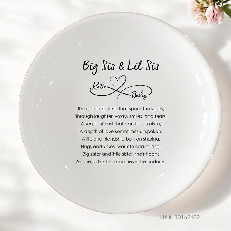 Sister Birthday Gift Custom Ring Dish-Birthday Gifts-Personalized Long Distance Gift-Wedding Gift for Sister-Gift from Bride-Bride Gifts