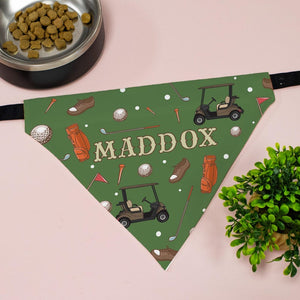 Golfing Dog Bandana | Personalized Dog Bandana | Dog Bandana for Golfer | Golf Dog Bandana with Name | Bandana for Dog Dad | Custom Bandana