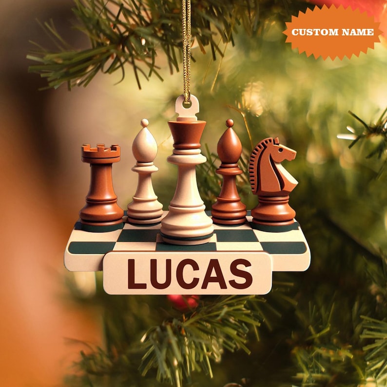 Personalized Personalized Chess Christmas Ornament, Christmas Gift For Chess Lover, Chess Christmas Ornament, Chess Ornament Gift For Him
