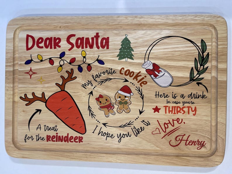 Personalised Christmas Eve Treat Board: Santa's Cookie Plate