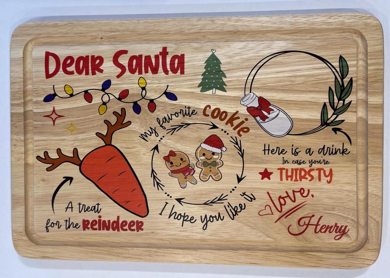 Personalised Christmas Eve Treat Board: Santa's Cookie Plate