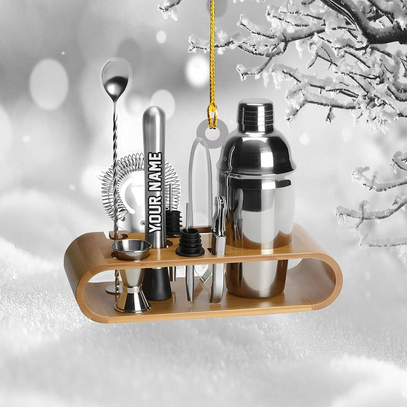 Custom Bartender Christmas 2D Ornament, Bartender Keepsake ,Bartender Lovers Ornament 2025, Gift For Bartender,Xmas Tree Hanging Decoration