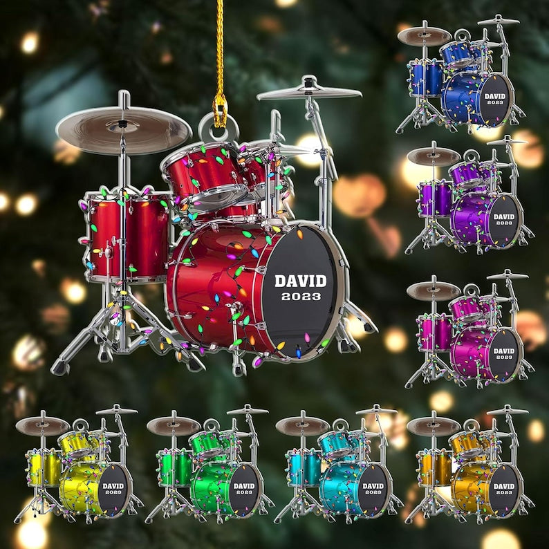 Custom Drum Ornament, Personalized Drum Christmas Ornament, Christmas Gifts For Drummer, Custom Ornaments Gift For Drum Lovers,Drum Ornament