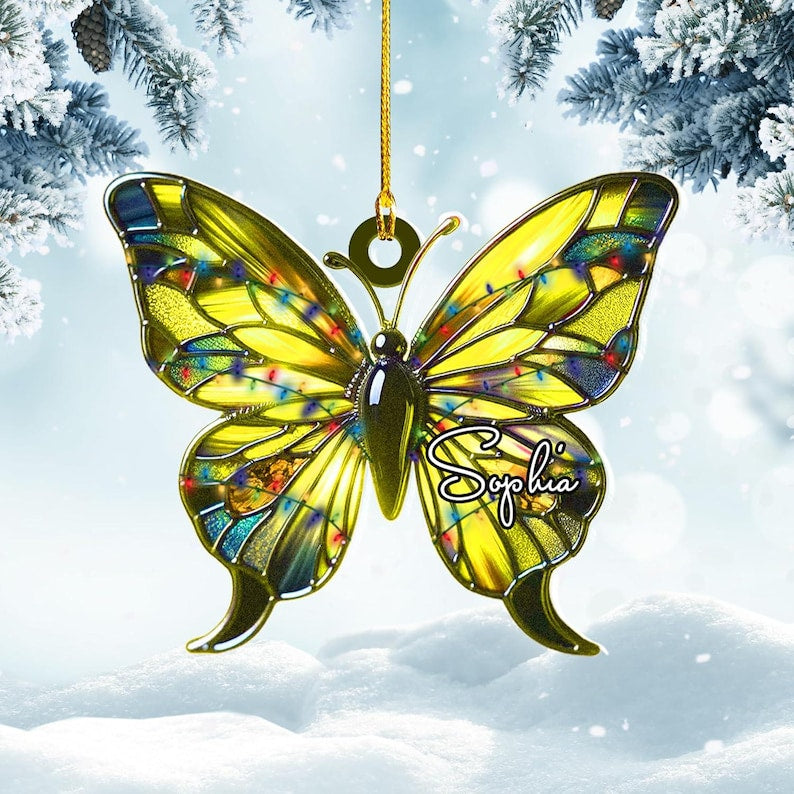 Butterfly Christmas Ornament, Butterfly Christmas Tree Ornaments, Butterfly Ornament 2024 Gift Butterfly Lover Christmas Tree Decor 2d Flat