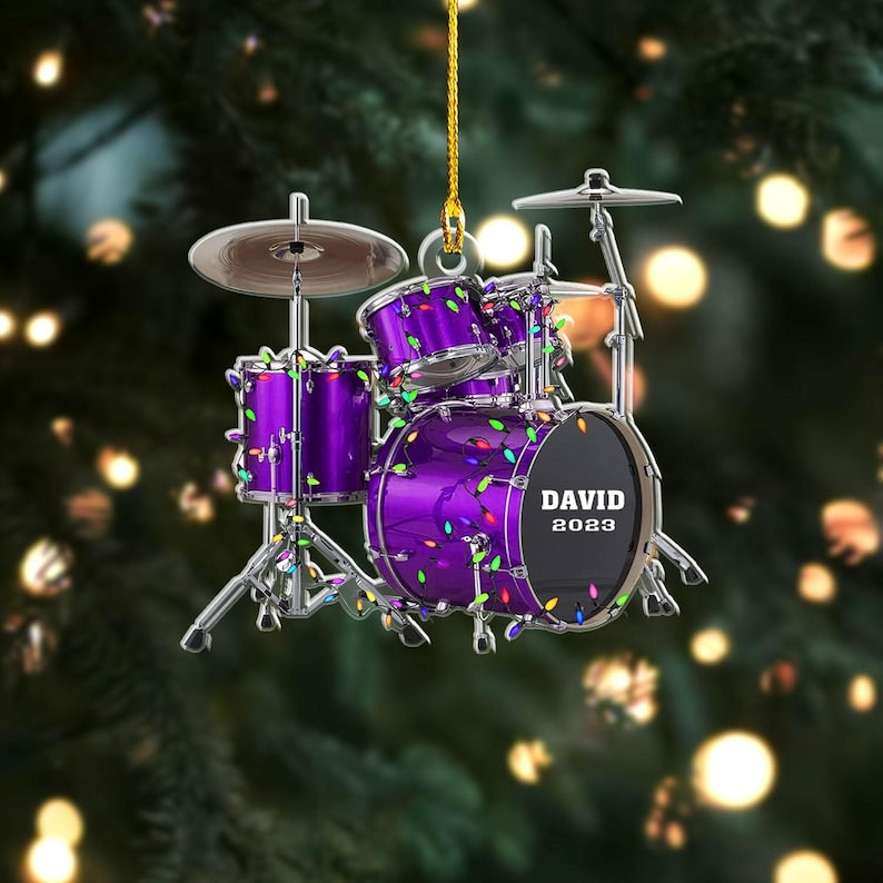 Custom Drum Ornament, Personalized Drum Christmas Ornament, Christmas Gifts For Drummer, Custom Ornaments Gift For Drum Lovers,Drum Ornament