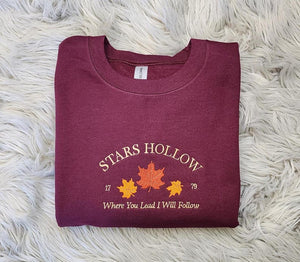 Stars Hollow Embroidered Crewneck | Where You Lead I Will Follow | Cozy Book Lover Gift | Stars Hollow Gift il_794xN.6354354715_l2pz.jpg