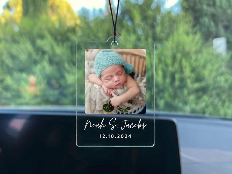 Personalized Photo Car Ornament: Custom Acrylic Picture