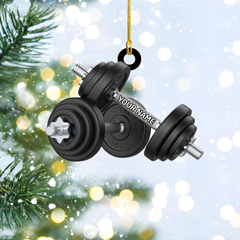 Personalized Merry Liftmas Ornament, Weight Lifting Christmas Ornament, Workout Christmas Ornament, Weight Lifting Gift For Trainer