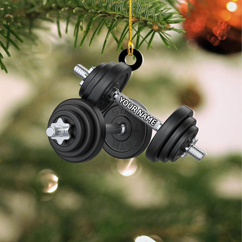 Personalized Merry Liftmas Ornament, Weight Lifting Christmas Ornament, Workout Christmas Ornament, Weight Lifting Gift For Trainer