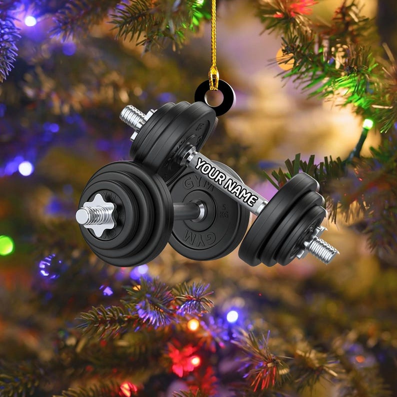 Personalized Merry Liftmas Ornament, Weight Lifting Christmas Ornament, Workout Christmas Ornament, Weight Lifting Gift For Trainer
