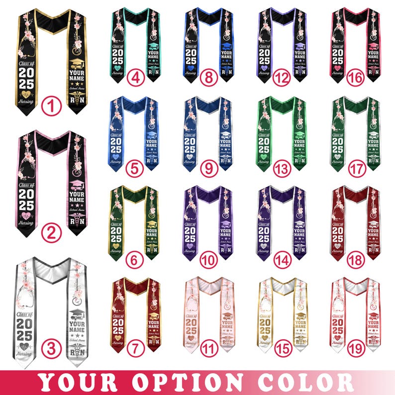 Customized Nursing Stole, Nursing Graduation Stole, RN Stole Nursing Stole Graduation 2024, Nursing Graduation, Nursing Stole Graduate 2025