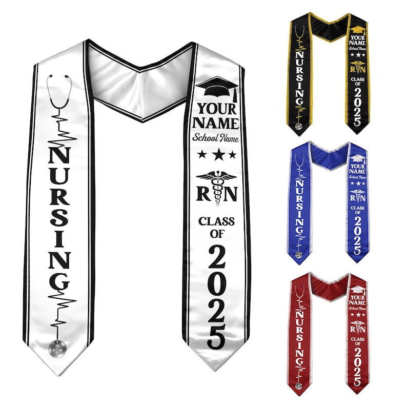 Customized Nursing Stole, Nursing Graduation Stole, RN Stole Nursing Stole Graduation 2025, Nursing Graduation, Nursing Stole Graduate 2025