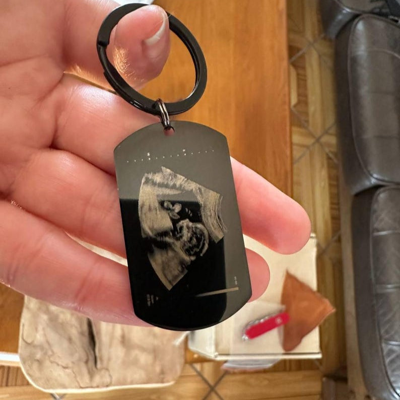 Personalized Ultrasound Keychain, Sonogram, Bump keyring, Baby Scan Gift, Bump keyring, Dad Birthday Gift from Bump