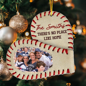 Personalized Baseball Acrylic Photo Ornament, There's No Place Like Home, Gift for Baseball Player, Baseball Player Gifts, Xmas Tree Decor