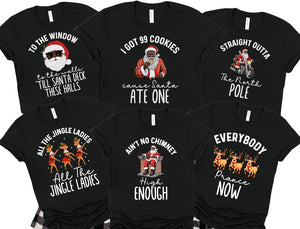 Matching Family Pajamas Shirts, Christmas Pajamas Tshirt, Brown Santa Family Pajamas Tee, African American Santa Claus, Christmas Shirts
