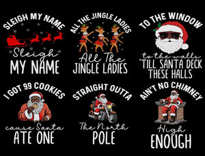 Matching Family Pajamas Shirts, Christmas Pajamas Tshirt, Brown Santa Family Pajamas Tee, African American Santa Claus, Christmas Shirts