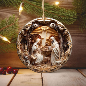 Nativity Scene Ornament, Holiday Gift Idea, Christmas Tree Decor, Religious Gift, Ornament Exchange Gift, Christian Christmas Ornament
