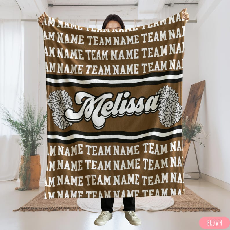 Personalized Cheerleading Blanket Custom Name Senior Cheer Gift Custom Cheer Coach Gift Competitive Cheer Team Gift For Cheerleader Blanket