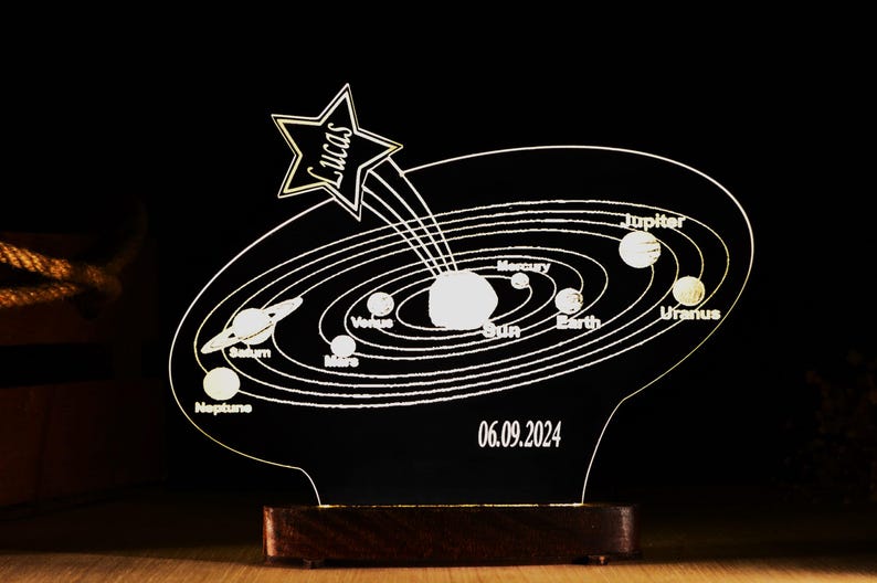 Personalized Solar System Night Light: Kids Room Decor
