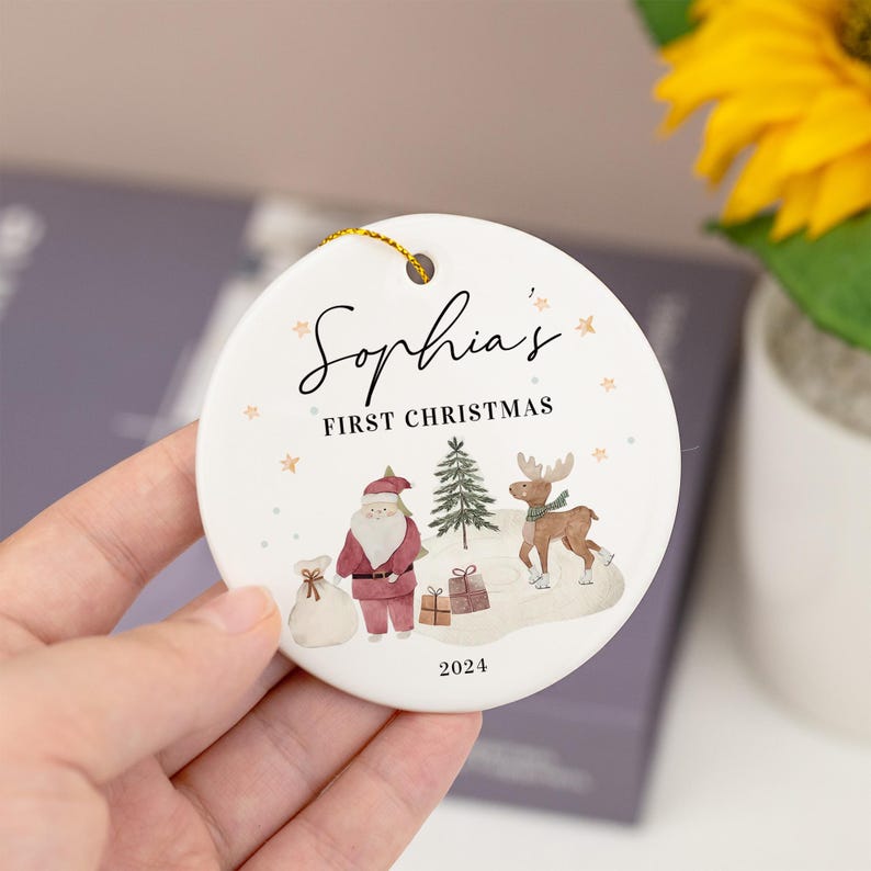 Custom Baby's First Christmas Baubles,Custom Keepsake Christmas Ornament, New Baby Gifts,Christmas Tree Decor,Christmas Gifts for Kids