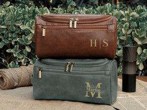 Custom Men's Toiletry Bag, Leather Dopp Kit, Groomsmen Gifts, Anniversary Gift for Him, Travel Toiletry Bag, Men's Leather Accessory