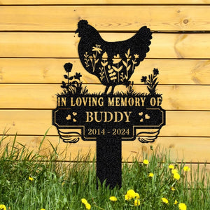 Chicken Memorial Stake Sign Personalized,Pet Grave Markers Sign,Chicken Sign With Stake Outdoor Decor,Pet Loss Gift,Sympathy Sign,Farm Decor