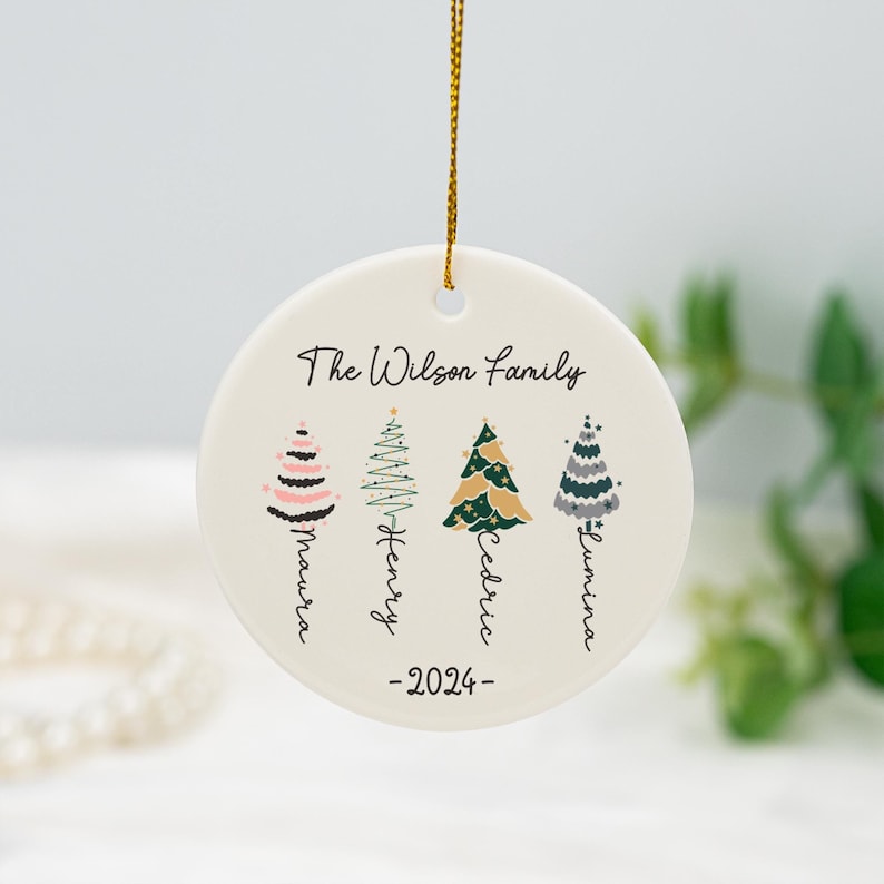 Personalised Christmas Bauble, 2024 Family Christmas Ornament, Family Tree Buable, Christmas Tree Decoration, Family Keepsake, Xmas Gift