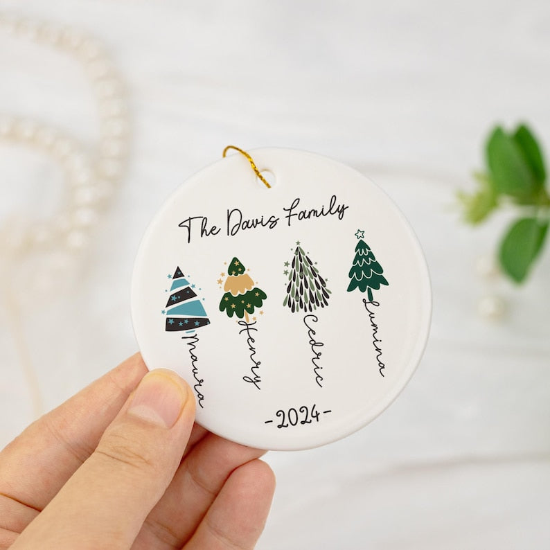 Personalised Christmas Bauble, 2024 Family Christmas Ornament, Family Tree Buable, Christmas Tree Decoration, Family Keepsake, Xmas Gift