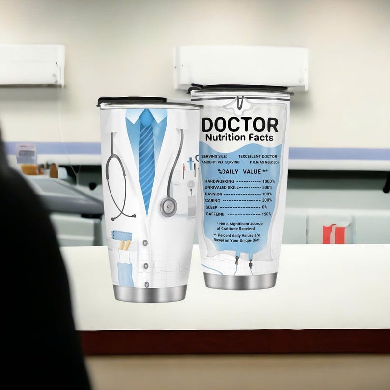 Custom Doctor Tumbler, Doctor Nutrition Facts, DR Graduation Gift, Doctor Gift Men, Appreciation Dr Gift, Gift For Dr, Doctor Christmas Gift