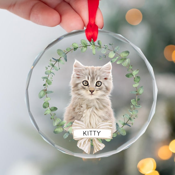 Personalized Pet Acrylic Ornament Using Pet's Photo + Name - Custom Ornament Christmas Dog Ornament Personalized Dog Ornament Custom Dog