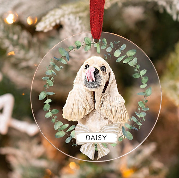Personalized Pet Acrylic Ornament Using Pet's Photo + Name - Custom Ornament Christmas Dog Ornament Personalized Dog Ornament Custom Dog