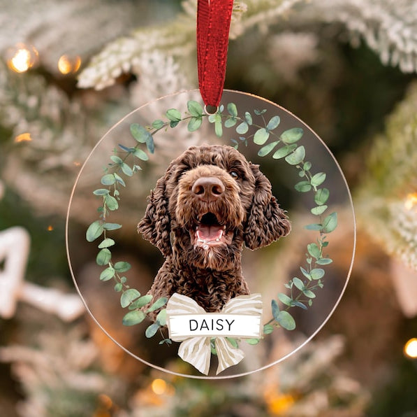 Personalized Pet Acrylic Ornament Using Pet's Photo + Name - Custom Ornament Christmas Dog Ornament Personalized Dog Ornament Custom Dog