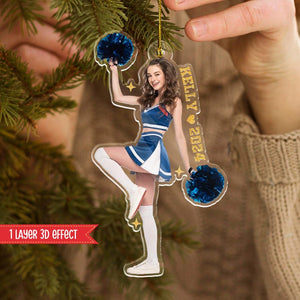 Personalized Cheerleader Christmas Ornament, Custom Photo Ornament, Cheerleading Team Gift, Cheer Mom Gift, Cheerleader Gift, Cheer Gifts