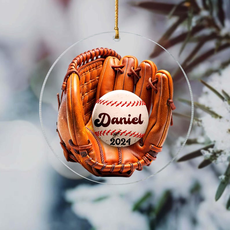 Personalize Baseball Ornament, Custom Christmas Baseball Ornament, Baseball Christmas Tree Ornament, Baseball Team Gift, 2024 Ornament Gift