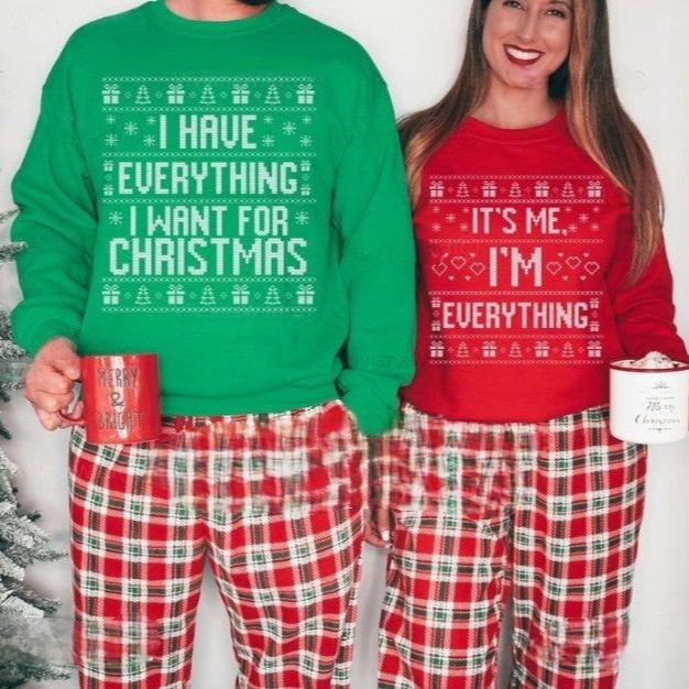 Ugly Christmas Sweater Couple, Funny Ugly Matching Christmas Sweater, I Have Everything I Want Couples Christmas Sweater, Funny xmas gift il_794xN.6359952151_1gml_1.jpg