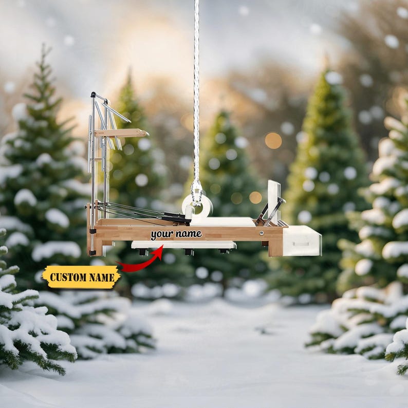 Pilates equipment Xmas Personalized Gift, Pilates equipment Christmas Ornament, Custom Shape Flat Acrylic Ornament, Gift For Pilates Lover