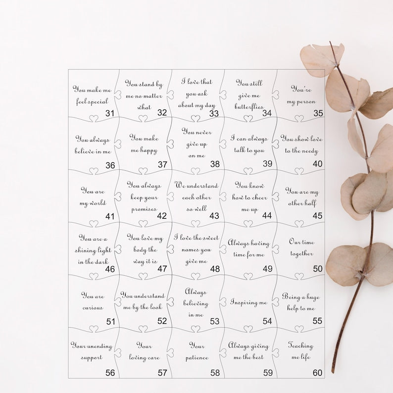 12 Reasons Why I Love You Unique Wooden Puzzle Valentine Gifts for Him Fathers Day Gift For Her Gift For Dad Wedding Gift