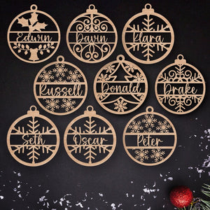 Custom Christmas Ornaments, Personalized Name Wooden Ornament, Custom Family Ornament, Customized Christmas 2024 Ornament, Christmas Gifts