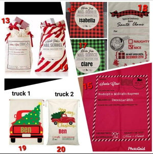 Personalized Santa sack, Canvas Santa sack for kids, Santa Sack, personalized, christmas bag, santa bag, canvas santa bag