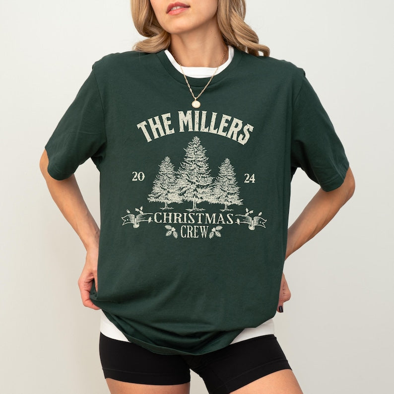 Custom Family Matching Christmas Sweatshirt Personalized Family Name Pajamas Christmas Couple Shirt Xmas Group Tee Christmas Crew Sweater