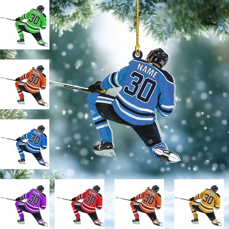 Personalized Hockey Player Christmas Ornament 2024, Hockey Players Keepsake, Hockey Lovers Ornament, Decor Gift For Hockey Player