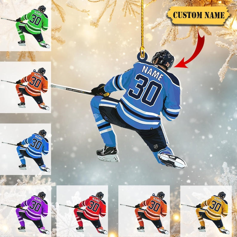 Personalized Hockey Player Christmas Ornament 2024, Hockey Players Keepsake, Hockey Lovers Ornament, Decor Gift For Hockey Player