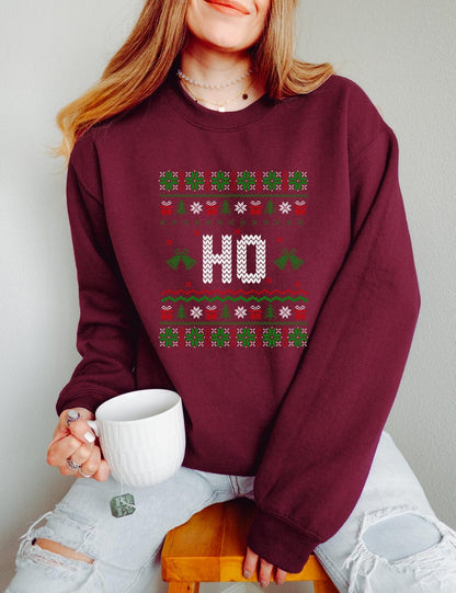 Funny Couple Ugly Christmas Sweatshirts, Couples Christmas shirt, Where's My Ho At Sweatshirt, Gift for Christmas ,Couple Matching TEE