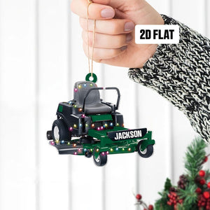 Personalized Lawn Mowers 2D Flat Ornament, Custom Riding Mowers Christmas Tree Ornament, Lawn Mowers Christmas Home Decor, Lawn Mowers Xmas