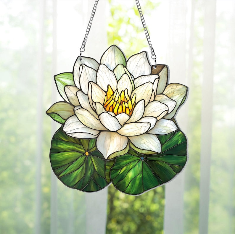 Birth Flower With Name Suncatcher Ornament, Birth Month Flower Acrylic Window Hanging, Birth Flower Memorial Gift, Mothers Day Gift For Mom