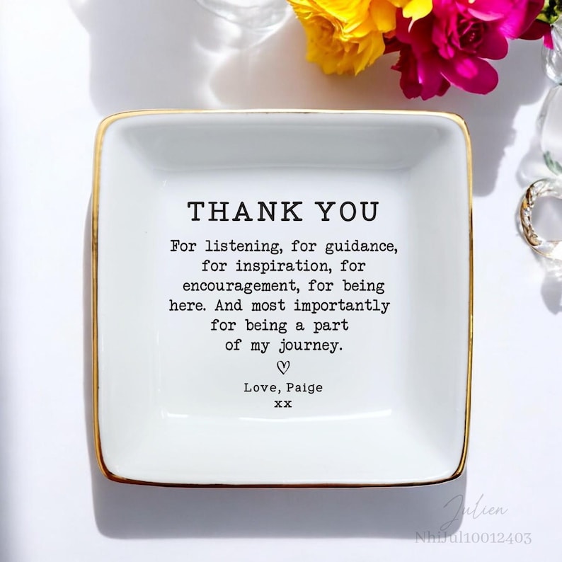 Personalized Thank You Gifts Ring Dish-Gifts For Teacher-Farewell Gift for Mentor -Gift For Friend-Wedding Gift for Mom-Sister Birthday Gift
